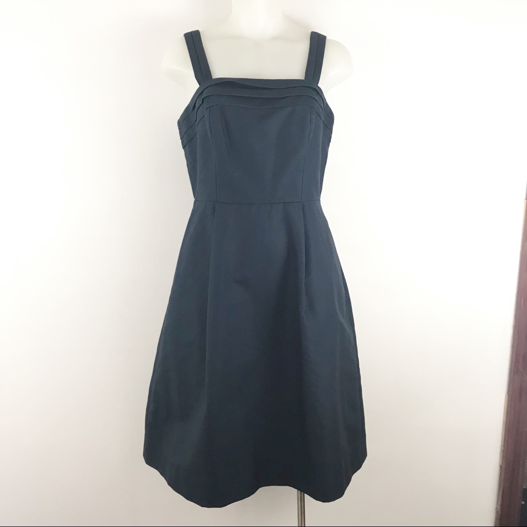 J. Crew Weddings Navy Blue Cotton Bridesmaid Dress